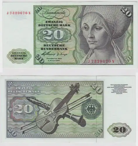 T147478 Banknote 20 DM Deutsche Mark Ro. 264c Schein 2.Jan. 1960 KN J 7329670 N