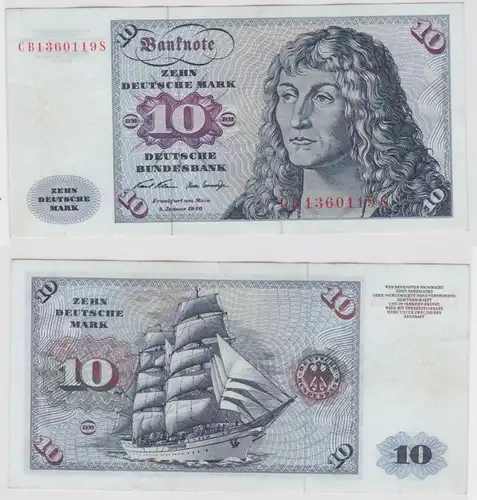 T147467 Banknote 10 DM Deutsche Mark Ro. 270a Schein 2.Jan. 1970 KN CB  S