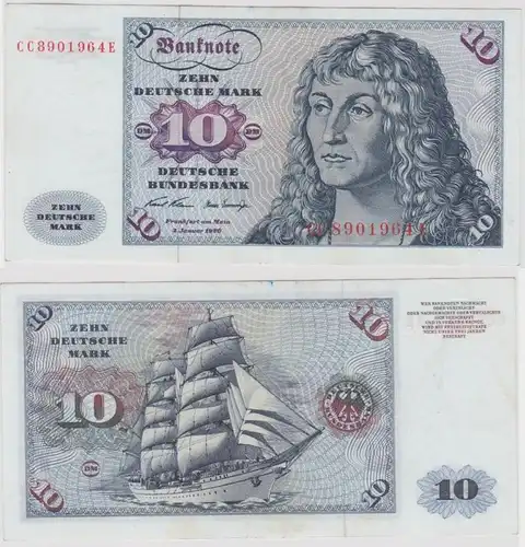 T147465 Banknote 10 DM Deutsche Mark Ro. 270a Schein 2.Jan. 1970 KN CC 8901964 E
