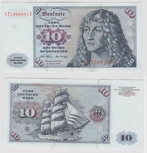 T147461 Banknote 10 DM Deutsche Mark Ro. 270b Schein 2.Jan. 1970 KN CE 7368351 E