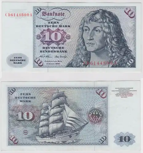 T147460 Banknote 10 DM Deutsche Mark Ro. 270a Schein 2.Jan. 1970 KN CD 6144800 A