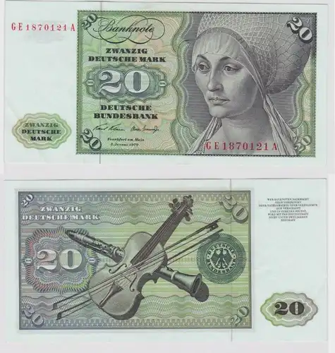 T147459 Banknote 20 DM Deutsche Mark Ro. 271b Schein 2.Jan. 1970 KN GE 1870121 A