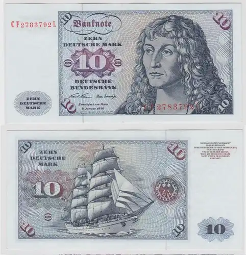 T147455 Banknote 10 DM Deutsche Mark Ro. 270b Schein 2.Jan. 1970 KN CF 2783792 L