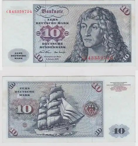 T147452 Banknote 10 DM Deutsche Mark Ro. 270a Schein 2.Jan. 1970 KN CB  Q