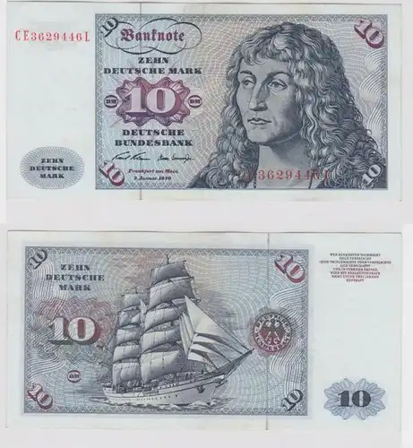 T147442 Banknote 10 DM Deutsche Mark Ro. 270b Schein 2.Jan. 1970 KN CE 3629446 L