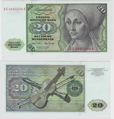 T147437 Banknote 20 DM Deutsche Mark Ro. 271b Schein 2.Jan. 1970 KN GE 2665230 K