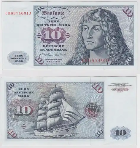 T147431 Banknote 10 DM Deutsche Mark Ro. 270a Schein 2.Jan. 1970 KN CD 6874031 A