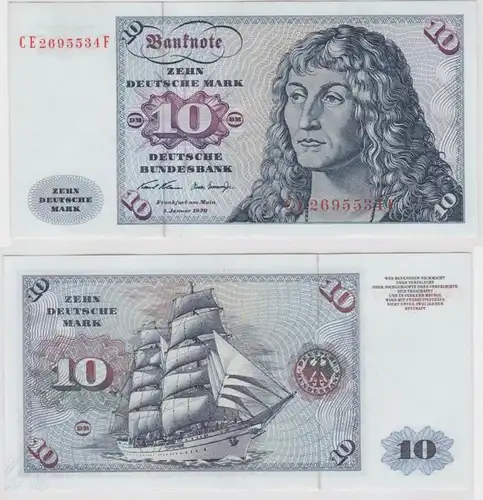 T147427 Banknote 10 DM Deutsche Mark Ro. 270b Schein 2.Jan. 1970 KN CE 2695534 F