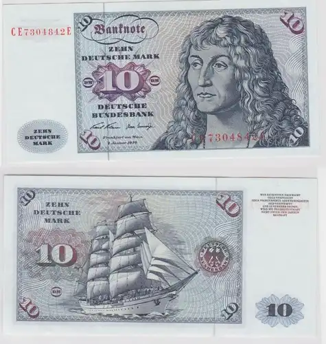 T147414 Banknote 10 DM Deutsche Mark Ro. 270b Schein 2.Jan. 1970 KN CE 7304842 E
