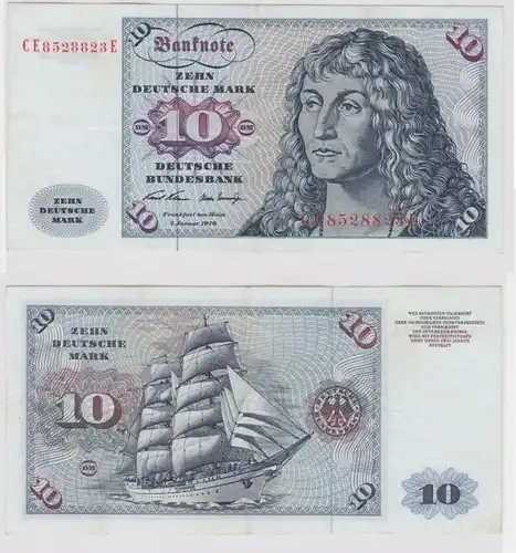 T147376 Banknote 10 DM Deutsche Mark Ro. 270b Schein 2.Jan. 1970 KN CE  E