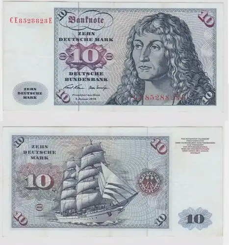 T147376 Billet 10 DM Mark allemand Ro. 270b Blau 2.jan. 1970 NC CE
