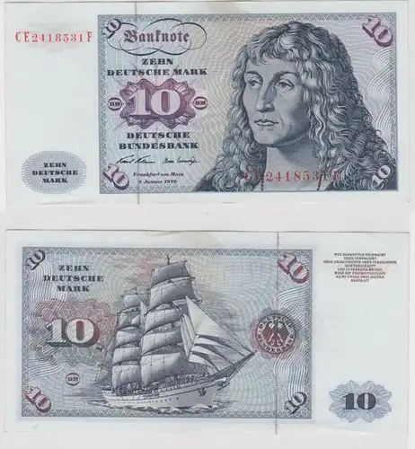 T147375 Banknote 10 DM Deutsche Mark Ro. 270b Schein 2.Jan. 1970 KN CE  F