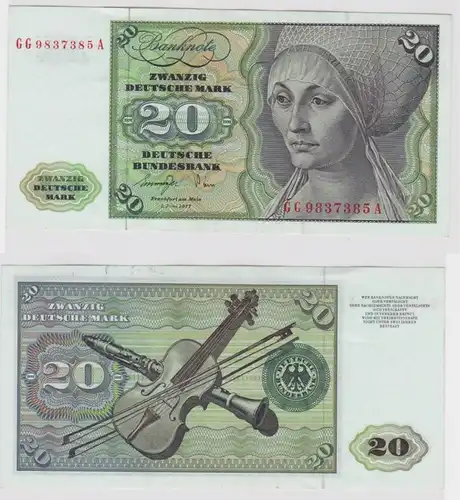 T147361 Banknote 20 DM Deutsche Mark Ro. 276a Schein 1.Juni 1977 KN GG  A