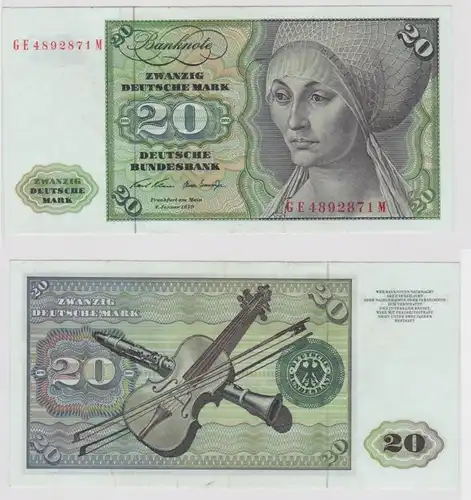 T147358 Banknote 20 DM Deutsche Mark Ro. 271b Schein 2.Jan. 1970 KN GE 4892871 M
