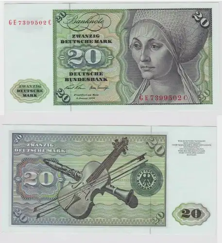 T147324 Banknote 20 DM Deutsche Mark Ro. 271b Schein 2.Jan. 1970 KN GE 7399502 C