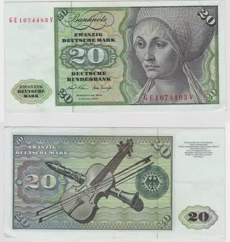 T147295 Banknote 20 DM Deutsche Mark Ro. 271b Schein 2.Jan. 1970 KN GE 1674483 V