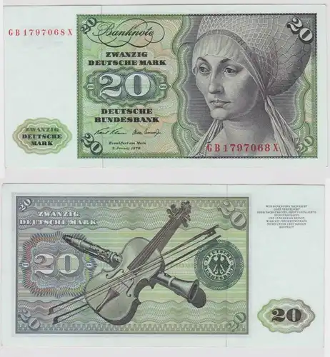 T147285 Banknote 20 DM Deutsche Mark Ro. 271a Schein 2.Jan. 1970 KN GB 1797068 X