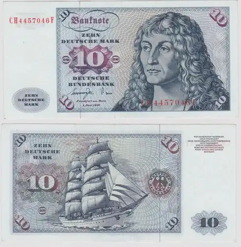 T147280 Banknote 10 DM Deutsche Mark Ro. 275a Schein 1.Juni 1977 KN CH 4457046 F