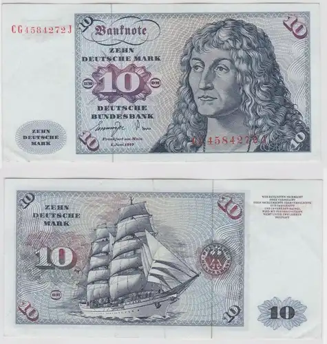 T147234 Banknote 10 DM Deutsche Mark Ro. 275a Schein 1.Juni 1977 KN CG 4584272 J