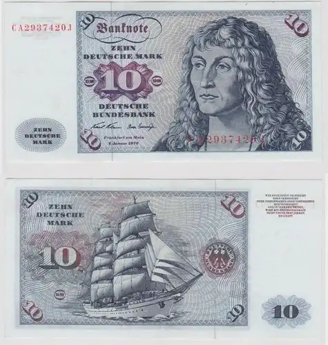 T147230 Banknote 10 DM Deutsche Mark Ro. 270a Schein 2.Jan. 1970 KN CA 2937420 J