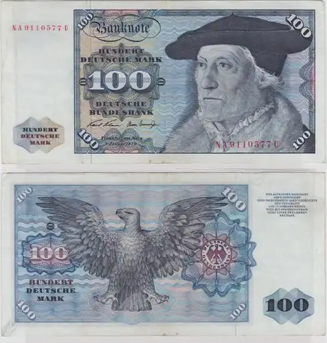 T147215 Banknote 100 DM Deutsche Mark Ro 273a Schein 2.Jan. 1970 KN NA  U