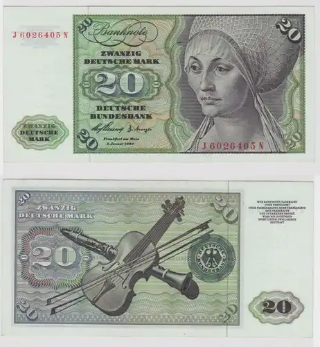 T147202 Banknote 20 DM Deutsche Mark Ro. 264c Schein 2.Jan. 1960 KN J 6026405 N