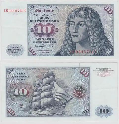 T147200 Banknote 10 DM Deutsche Mark Ro. 275a Schein 1.Juni 1977 KN CG  C