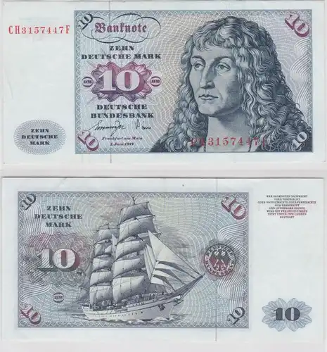 T147194 Banknote 10 DM Deutsche Mark Ro. 275a Schein 1.Juni 1977 KN CH 3157447 F