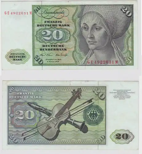 T147186 Banknote 20 DM Deutsche Mark Ro. 271b Schein 2.Jan. 1970 KN GE 4922631 M