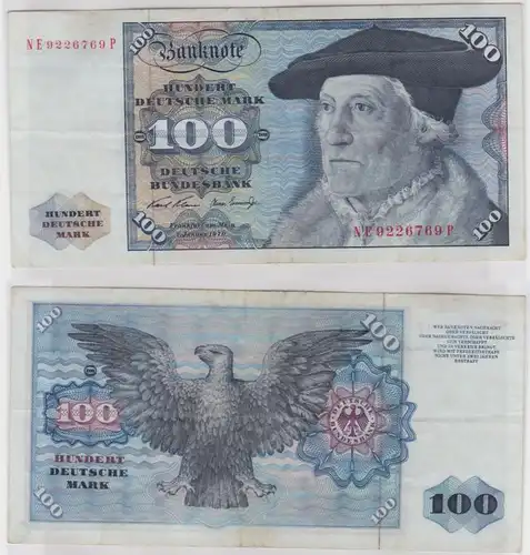 T147183 Banknote 100 DM Deutsche Mark Ro. 273b Schein 2.Jan 1970 KN NE 9226769 P