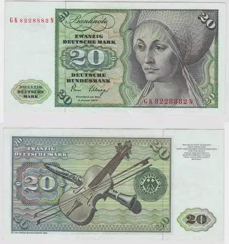 T147178 Banknote 20 DM Deutsche Mark Ro. 287a Schein 2.Jan. 1980 KN GK 8228882 N