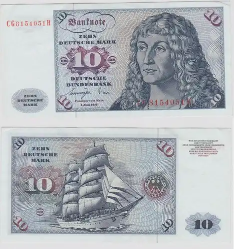 T147171 Banknote 10 DM Deutsche Mark Ro. 275a Schein 1.Juni 1977 KN CG  H