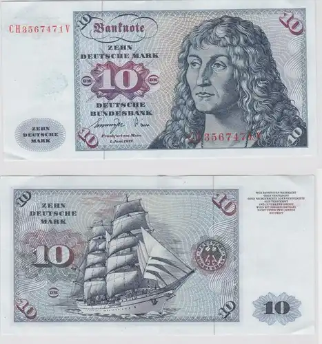 T147158 Banknote 10 DM Deutsche Mark Ro. 275a Schein 1.Juni 1977 KN CH 3567471 V