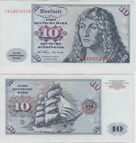 T147156 Banknote 10 DM Deutsche Mark Ro. 270a Schein 2.Jan. 1970 KN CB  R