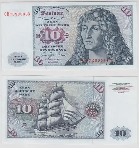 T147154 Billet 10 DM Mark allemand Ro. 275a Bleu 1er juin 1977 NC CH 7393300 N