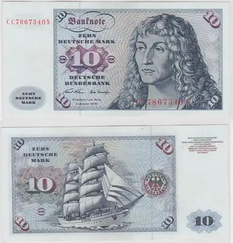 T147149 Banknote 10 DM Deutsche Mark Ro. 270a Schein 2.Jan. 1970 KN CC 7867540 X