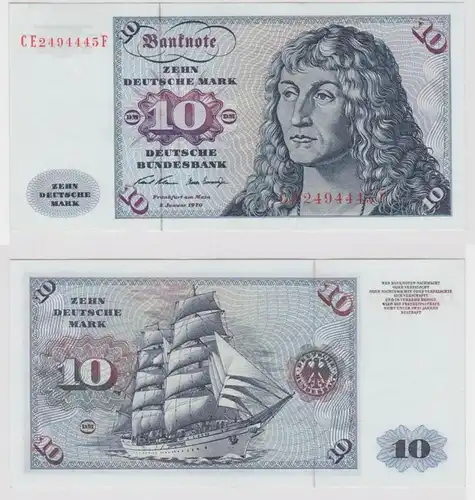 T147137 Banknote 10 DM Deutsche Mark Ro. 270b Schein 2.Jan. 1970 KN CE 2494445 F