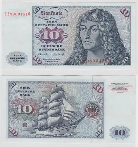T147136 Banknote 10 DM Deutsche Mark Ro. 270b Schein 2.Jan. 1970 KN CE 9800451 Q
