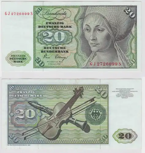 T147124 Banknote 20 DM Deutsche Mark Ro. 287a Schein 2.Jan. 1980 KN GJ 2726099 S