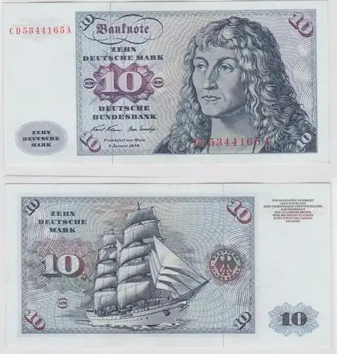 T147090 Banknote 10 DM Deutsche Mark Ro. 270a Schein 2.Jan. 1970 KN CD 5344165 A