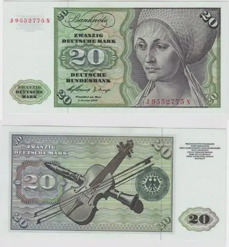 T147083 Banknote 20 DM Deutsche Mark Ro. 264c Schein 2.Jan. 1960 KN J 9552775 N