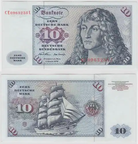T146959 Banknote 10 DM Deutsche Mark Ro. 270b Schein 2.Jan. 1970 KN CE 0963238 L