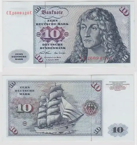 T146955 Banknote 10 DM Deutsche Mark Ro. 270b Schein 2.Jan. 1970 KN CE 2609428 C
