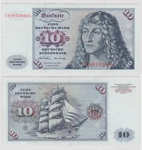 T146953 Banknote 10 DM Deutsche Mark Ro. 270a Schein 2.Jan. 1970 KN CD 8973008 A
