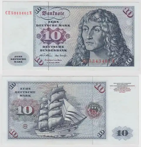 T146949 Banknote 10 DM Deutsche Mark Ro. 270b Schein 2.Jan. 1970 KN CE 5343401 N