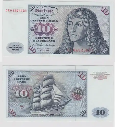 T146940 Banknote 10 DM Deutsche Mark Ro. 270a Schein 2.Jan. 1970 KN CC 0432362 U