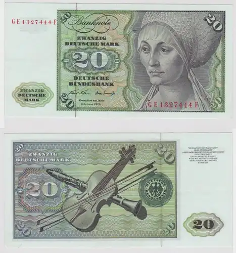 T146939 Banknote 20 DM Deutsche Mark Ro. 271b Schein 2.Jan. 1970 KN GE 1327444 F