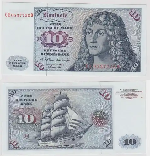 T146933 Banknote 10 DM Deutsche Mark Ro. 270b Schein 2.Jan. 1970 KN CE 0537758 Q