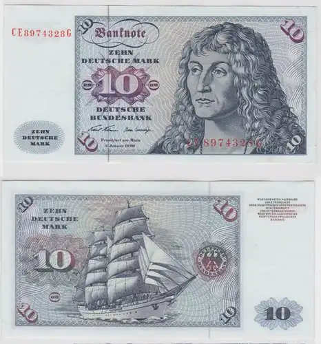 T146930 Banknote 10 DM Deutsche Mark Ro. 270b Schein 2.Jan. 1970 KN CE 8974328 G