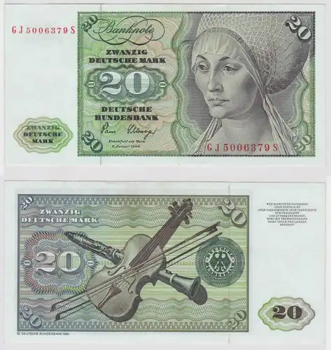 T146927 Banknote 20 DM Deutsche Mark Ro. 287a Schein 2.Jan. 1980 KN GJ 5006379 S